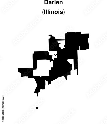 Darien (Illinois) blank outline map