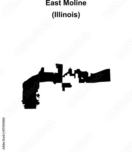 East Moline (Illinois) blank outline map