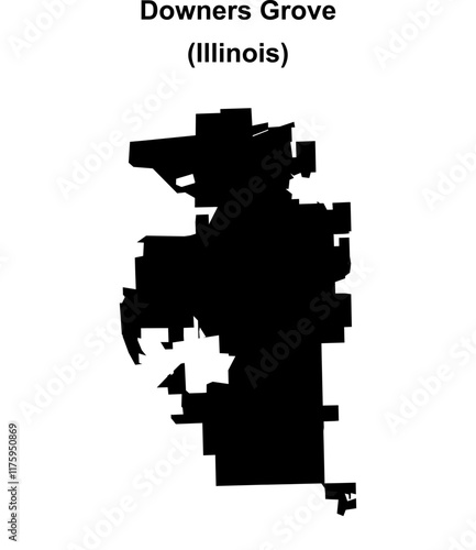Downers Grove (Illinois) blank outline map