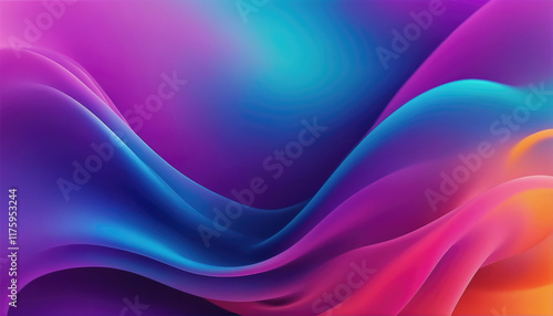 Abstract colorful waves flow gracefully across the canvas creating a vibrant visual experience in the artwork