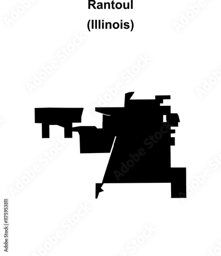 Rantoul (Illinois) blank outline map photo