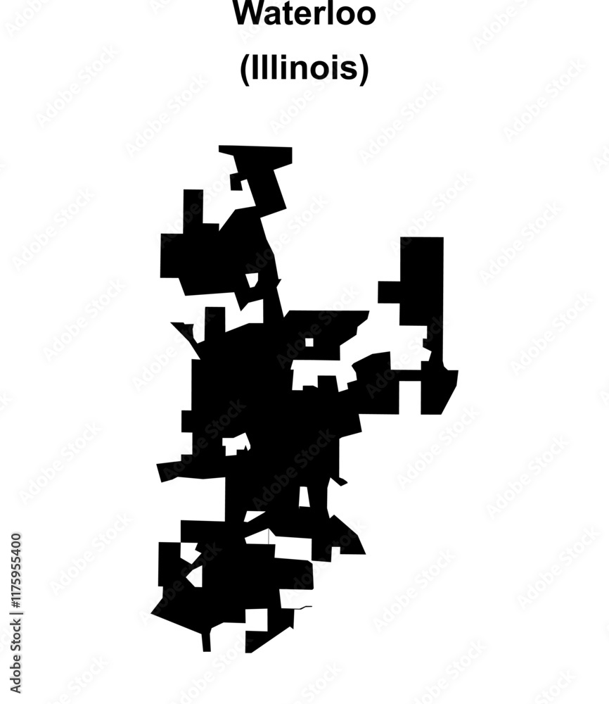 Fototapeta premium Waterloo (Illinois) blank outline map