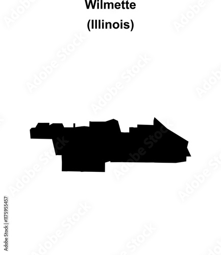Wilmette (Illinois) blank outline map