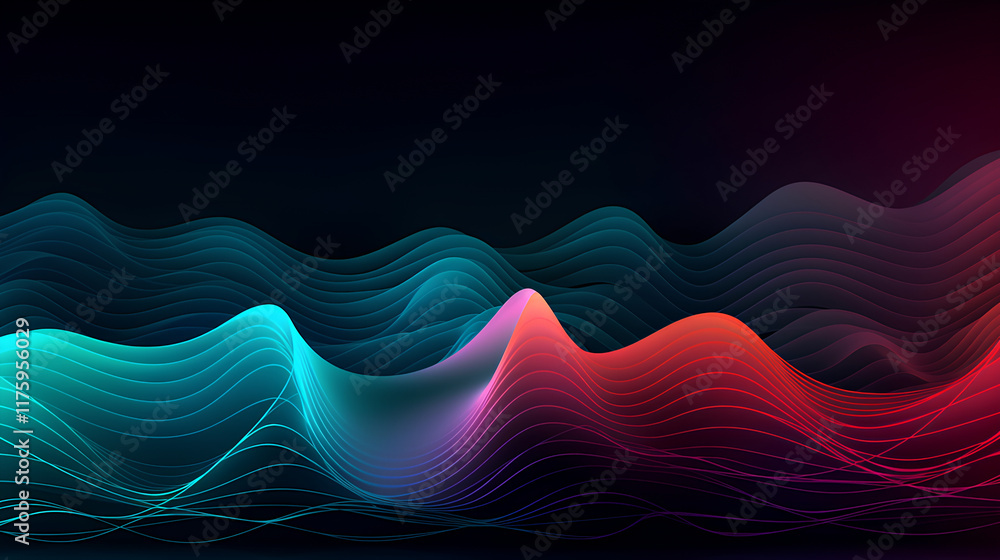 Abstract waves, digital art, dark background, website header Abstract waves, digital art, dark background, website header