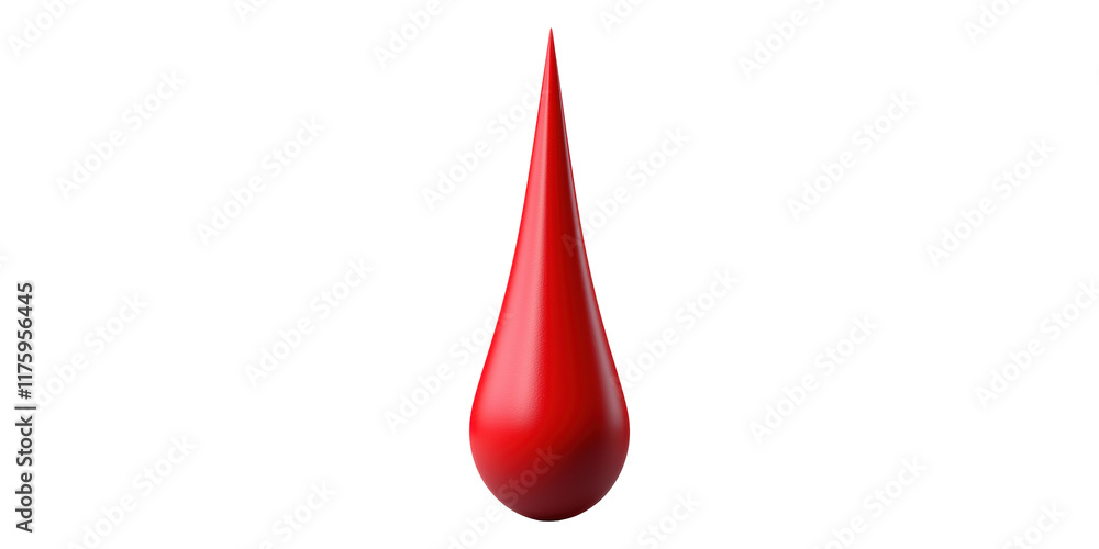 Fototapeta premium Red blood drop shape isolated on transparent background