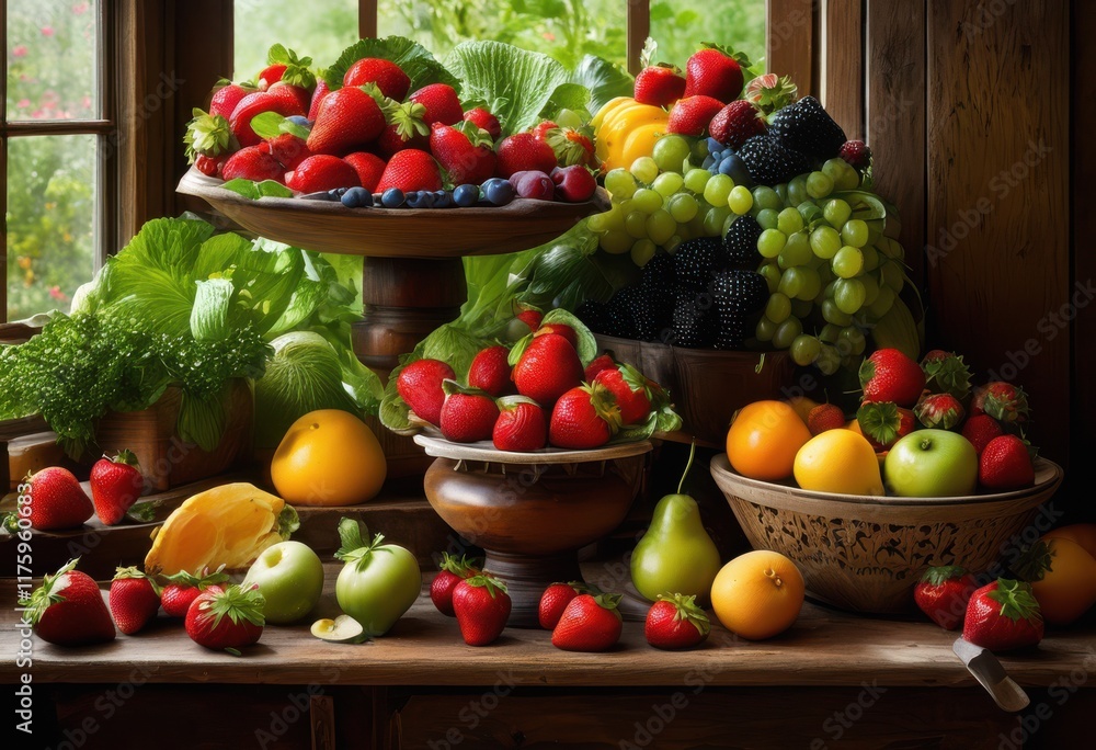 brightly colored fruits vibrant vegetables artfully arranged scale creating joyful visual display fresh produce, apple, avocado, background, basket, berry brightly colored fruits vibrant vegetables artfully arranged scale creating joyful visual display fresh produce, apple, avocado, background, basket, berry