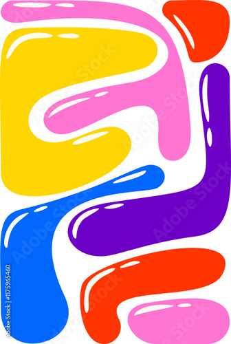 Liquid curve colored blob bent