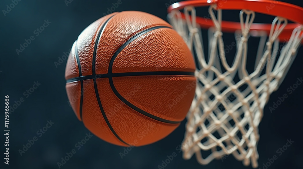 Basketball Close-Up in front of the basket Basketball Close-Up in front of the basket