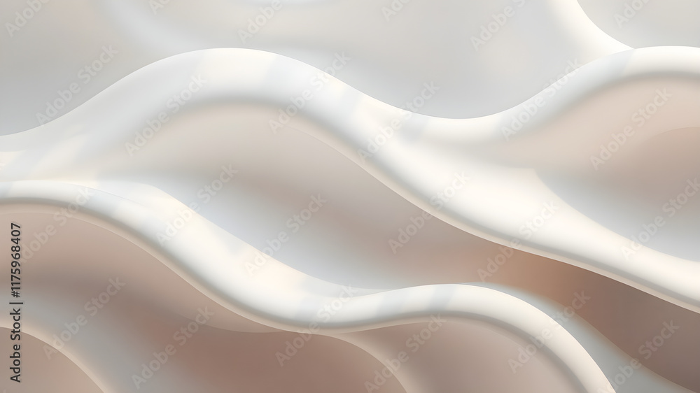 Obraz premium A futuristic render of flowing liquid shapes with smooth surfaces and natural shadows creating a harmonious composition