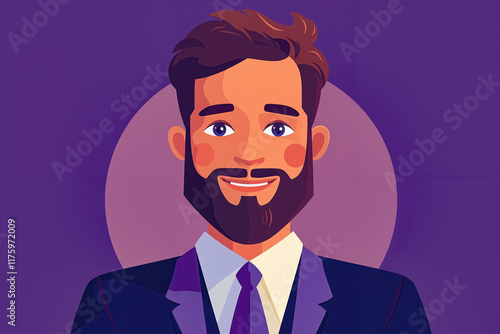 A man with a beard wearing a suit and tie