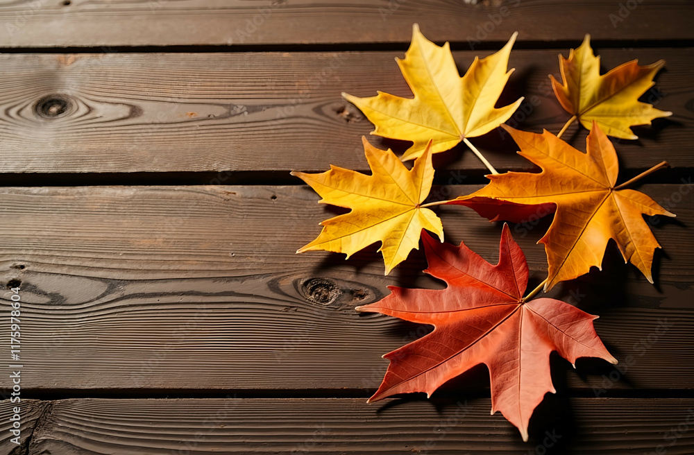 Obraz premium Rustic Still Life with Dry Leaves (AI-generated)