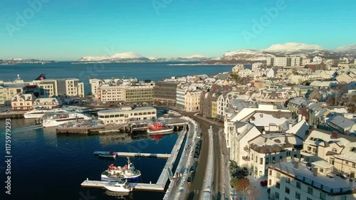 Wallpaper Mural Town of Alesund, Norway from Aksla Viewpoint.  Torontodigital.ca