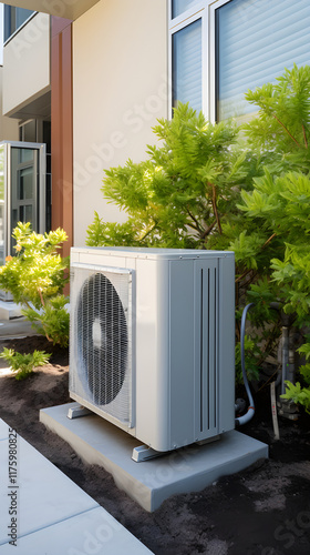 Complex HVAC System in a Residential Area Showcasing Technological Advances photo