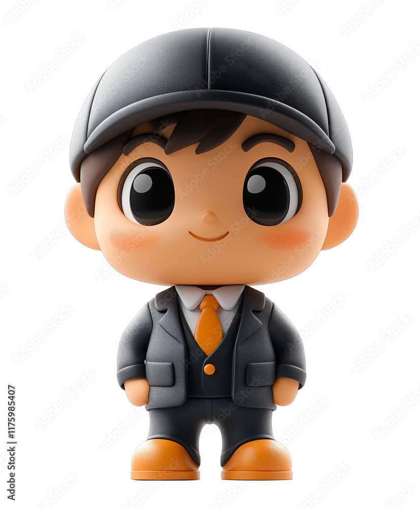 Salesman with cap 3D character icon - transparent image, png. Salesman with cap 3D character icon - transparent image, png.