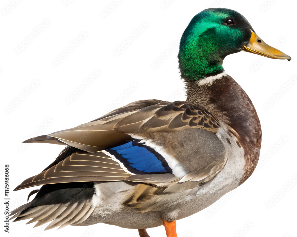 Obraz premium Mallard Duck on Transparent Background