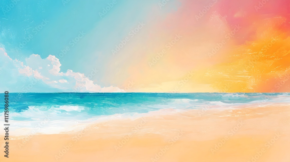 Obraz premium Tranquil Ocean Scene at Sunrise