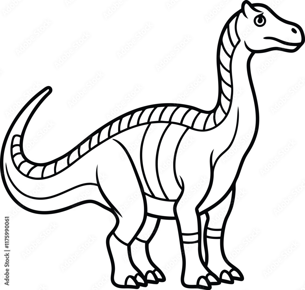 Amargasaurus line arts with white background. Amargasaurus dinosaur cute cartoon character. Jurassic era reptile, prehistoric animal or extinct Amargasaurus dinosaur comical vector mascot. Amargasaurus line arts with white background. Amargasaurus dinosaur cute cartoon character. Jurassic era reptile, prehistoric animal or extinct Amargasaurus dinosaur comical vector mascot.