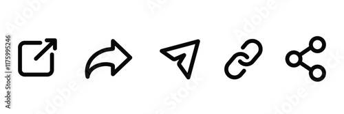 Set of Share icon collection with different stye. Arrow symbol. button connection. Send message symbol. Vector Illustration.