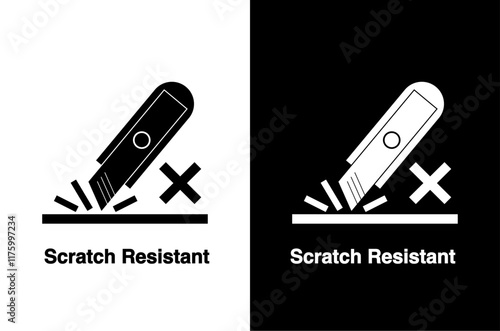 Scratch Resistant vector information sign icon black and white