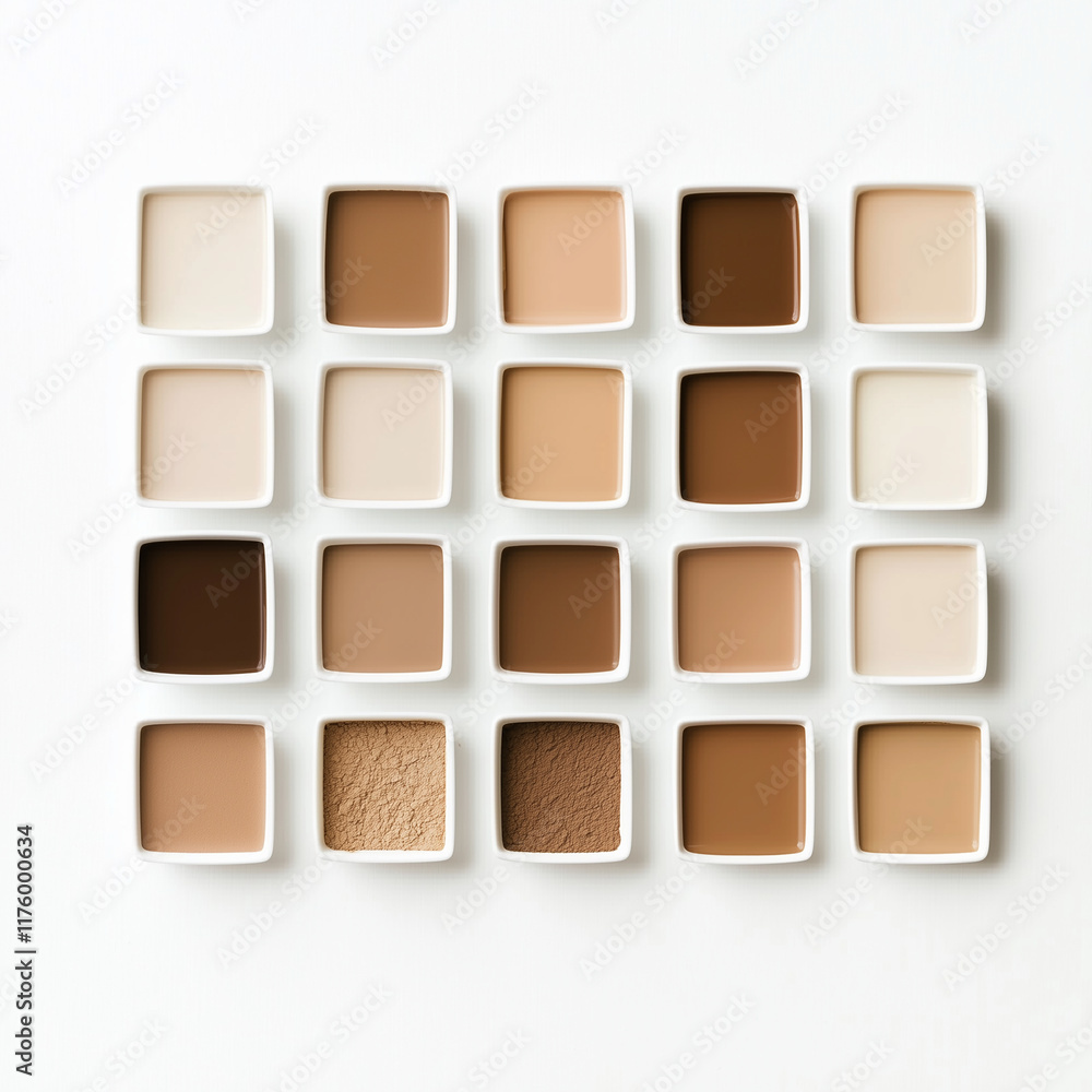 Fototapeta premium palettes of cosmetics shades eyeshadow and foundation fashion shades mocha mouse