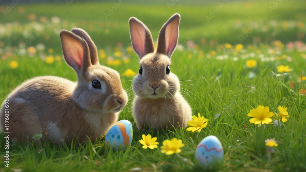 Fototapeta premium Bunnies at Easter 29