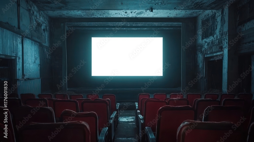 Abandoned Movie Theater: A Glimmer of Past Glory in Decaying Grandeur Abandoned Movie Theater: A Glimmer of Past Glory in Decaying Grandeur