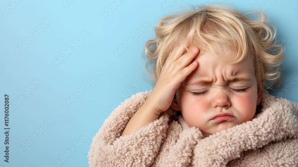 A sleepy toddler in a cozy blanket, rubbing her eyes with a gentle expression, capturing a tender moment of tired innocence. A sleepy toddler in a cozy blanket, rubbing her eyes with a gentle expression, capturing a tender moment of tired innocence.