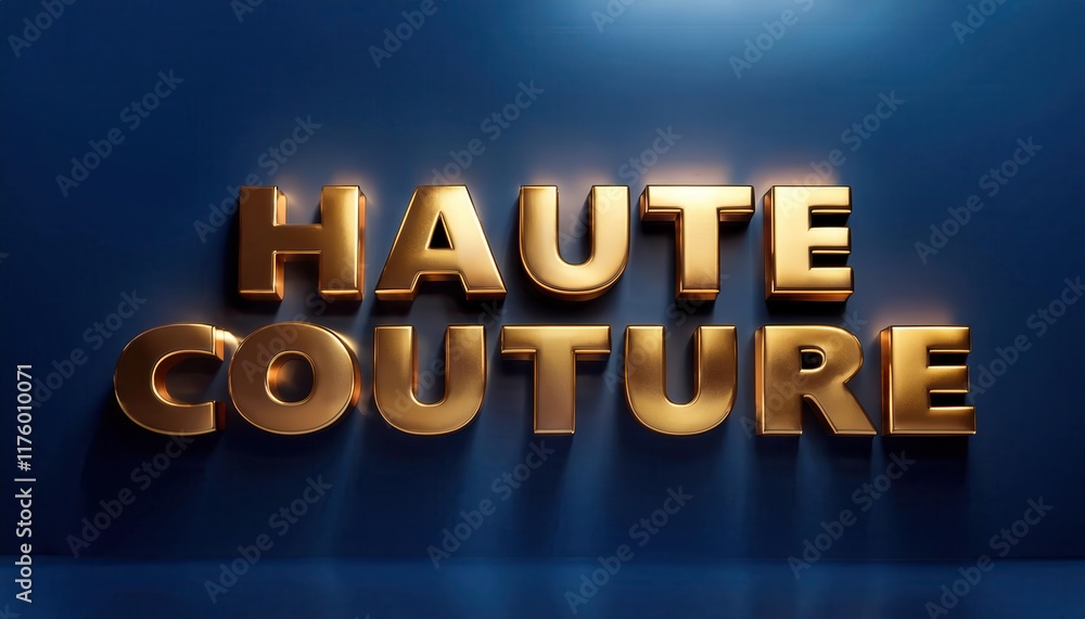 Haute Couture Fashion Design Logo in Golden Letters Haute Couture Fashion Design Logo in Golden Letters