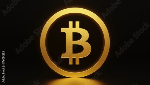 Minimalist bitcoin logo on black background