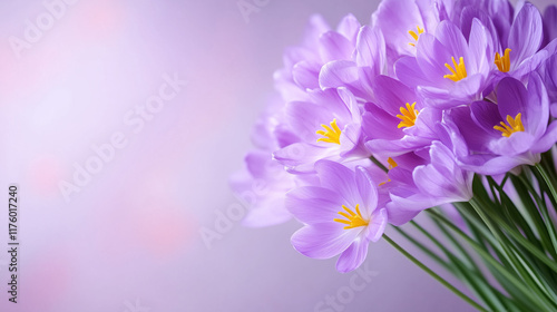 Purple flowers arranged beautifully in soft light
