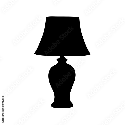 Elegant Silhouette of a Classic Table Lamp - SVG