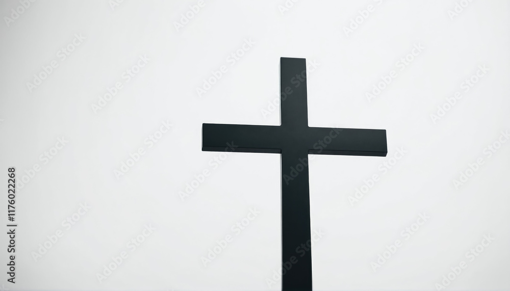 Cross silhouette against a bright background creates a striking image of faith and spirituality Cross silhouette against a bright background creates a striking image of faith and spirituality