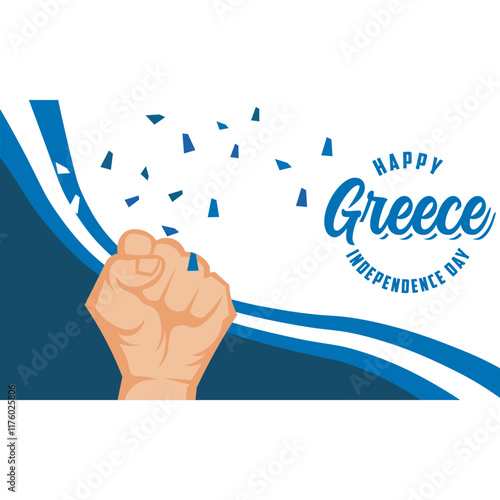 Greece Independence Day background simple minimalist Vector Illustration