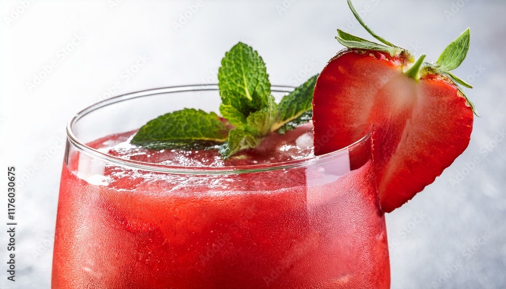 © Hazel - frozen strawberry daiquiri garnished with mint leaf © Hazel - frozen strawberry daiquiri garnished with mint leaf