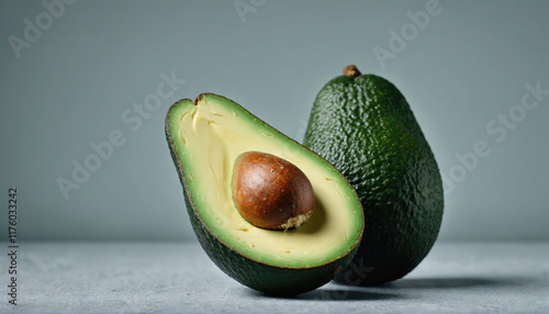 Freshly cut avocado showcasing its creamy texture and vibrant green color