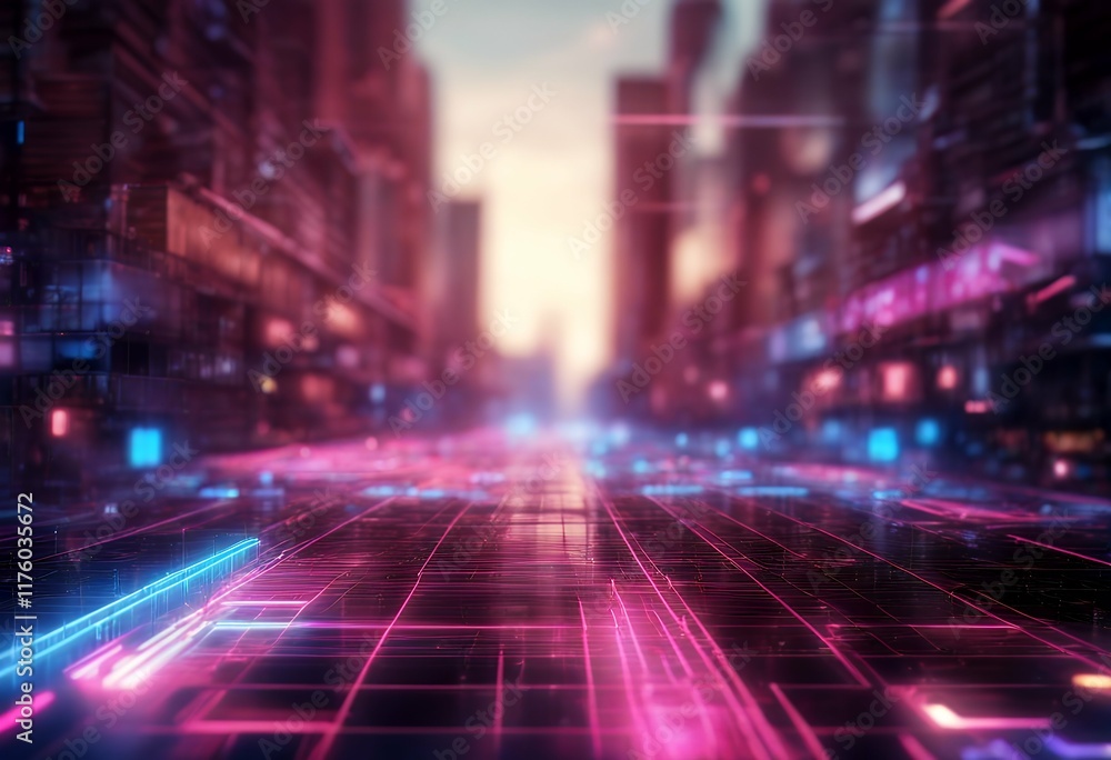 grid spin city animation microchip 3d close neon grid spin city animation microchip 3d close neon