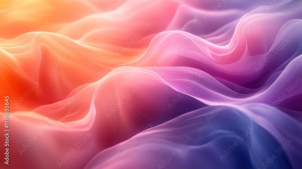 Fototapeta premium Vibrant Gradient of Pink and Orange Waves. Generative AI