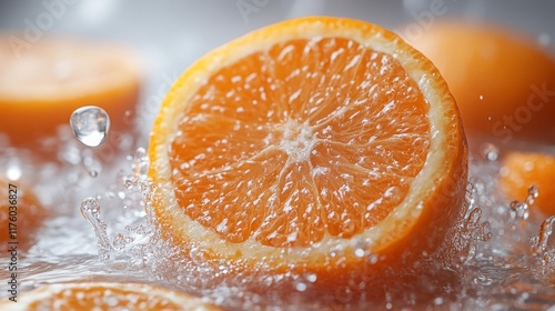 Juicy Clementine Splash. Generative AI photo