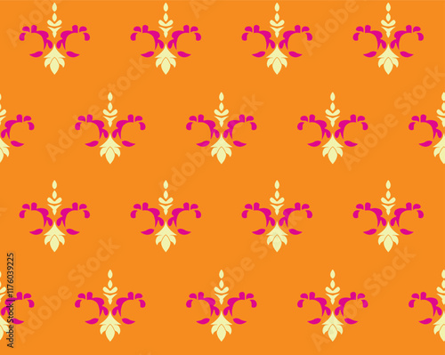 A free-flowing botanical pattern intersected with linear geometric accents for an organic-modern wallpaper and stylish wrapping paper.