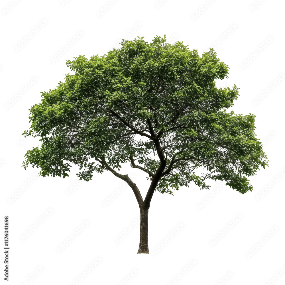 custom made wallpaper toronto digitalA lush green tree stands alone on a bright transparent background, highlighting its vibrant foliage and unique shape, Single tree isolated on transparent background