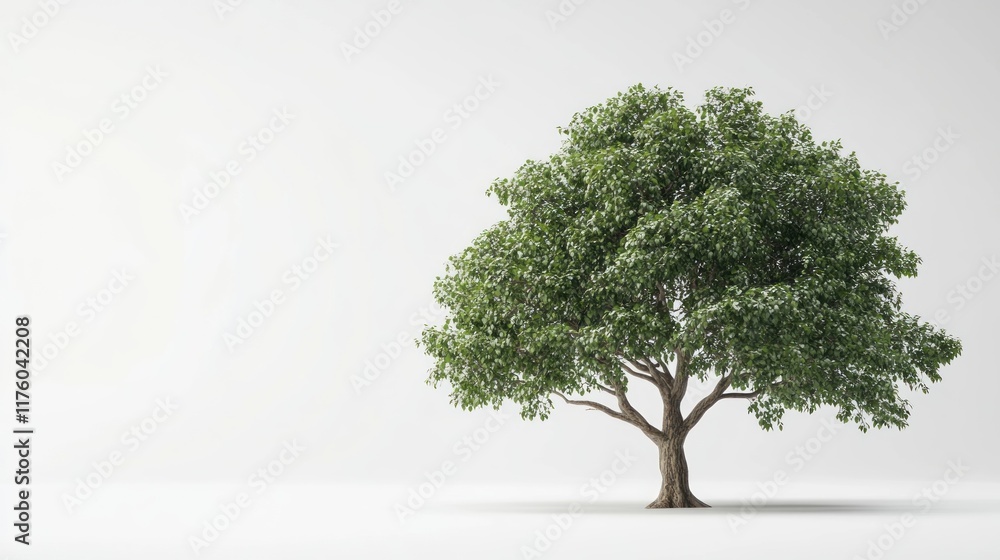 Single green tree on white background. Single green tree on white background.