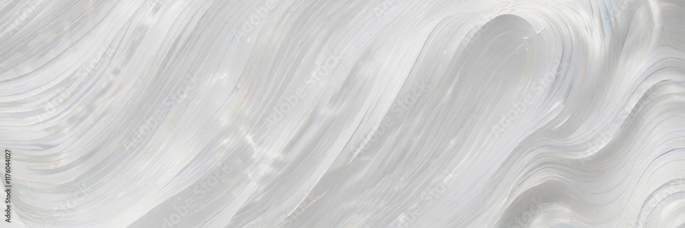 Obraz premium Wavy abstract stripes pattern on a white background with subtle gradient , background, texture