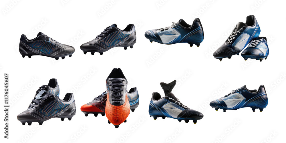 Naklejka premium Stylish Soccer Cleats on Transparent Background