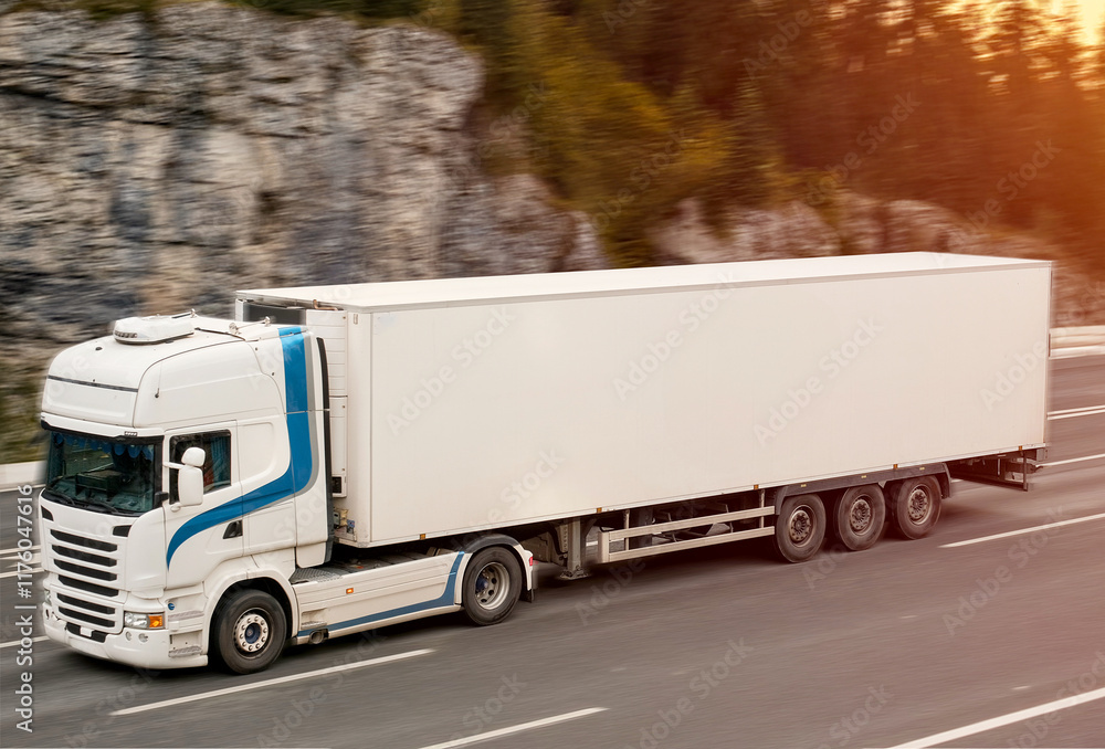 White Long-Trailer Truck For Efficient Sustainable Cargo Transportation Mission Logistics And Delivery