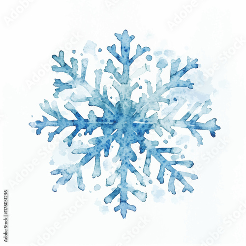Schneeflocke Wasserfarbe vektorisiert