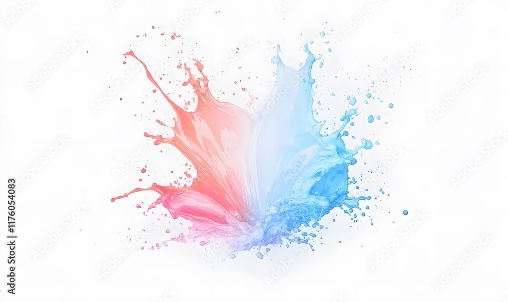 Fototapeta premium Abstract splash of paint in vivid colors isolated Image clean simple background,generation AI