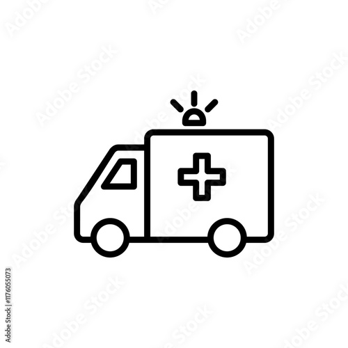 Ambulance icon vector. ambulance truck sign and symbol. ambulance car