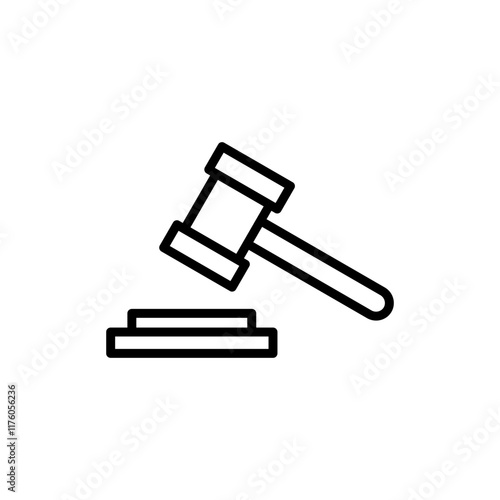 Gavel icon vector. judge gavel sign and symbol. law icon. auction hammer