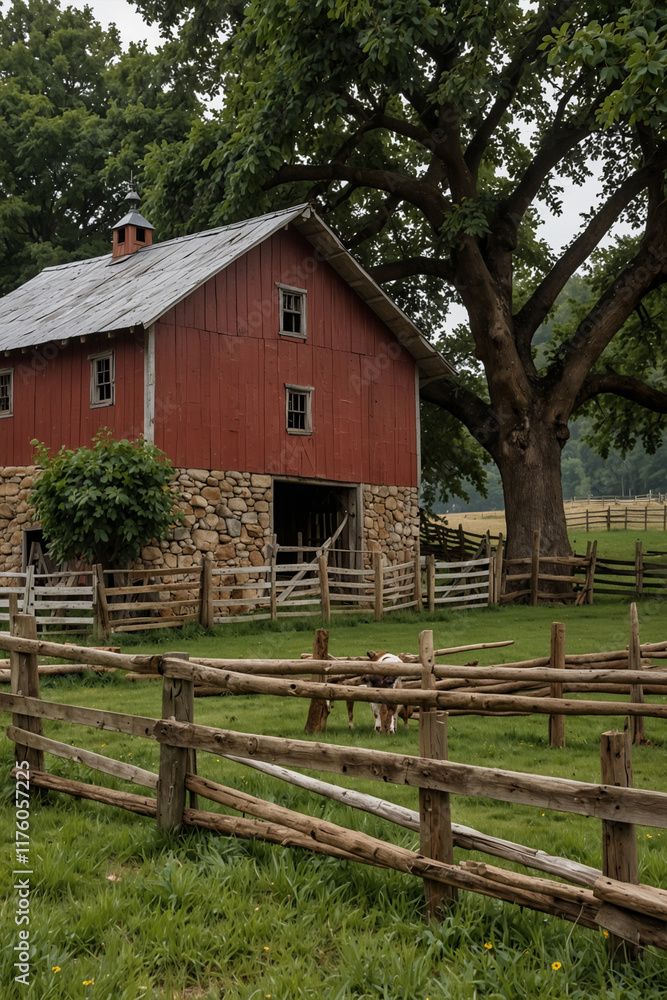 Picturesque old farm with history. Rustic charm and tranquility of the countryside. Ideal for projects about country life and nostalgia Picturesque old farm with history. Rustic charm and tranquility of the countryside. Ideal for projects about country life and nostalgia