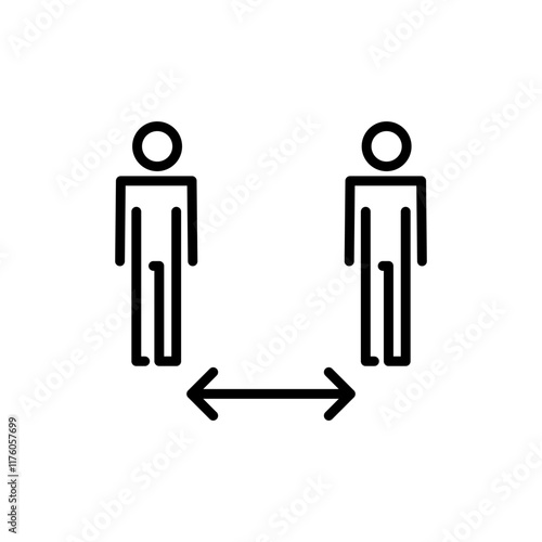 Social distance icon vector. social distancing sign and symbol. self quarantine sign